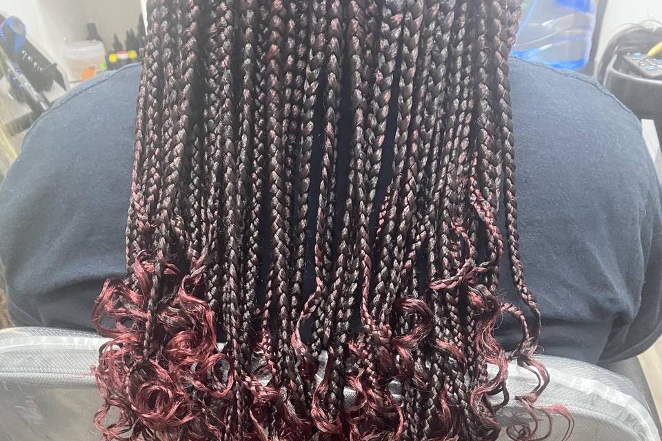 Knotless Braids Ombre w/curls