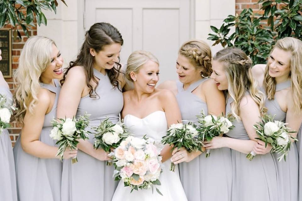 Bride and bridesmaids