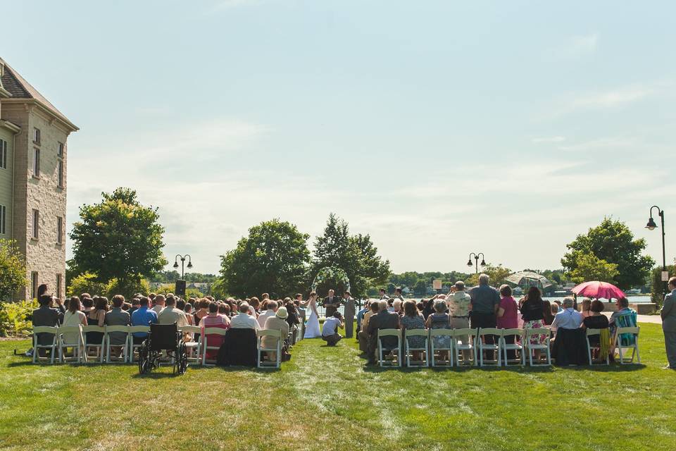 Rebekah and Karen played for this lovely outdoor wedding at Stone Harbor Resort in Sturgeon Bay in July 2013.  This fun couple asked us to play the Star Wars theme for their recessional!  What a fun touch to their beautiful wedding!