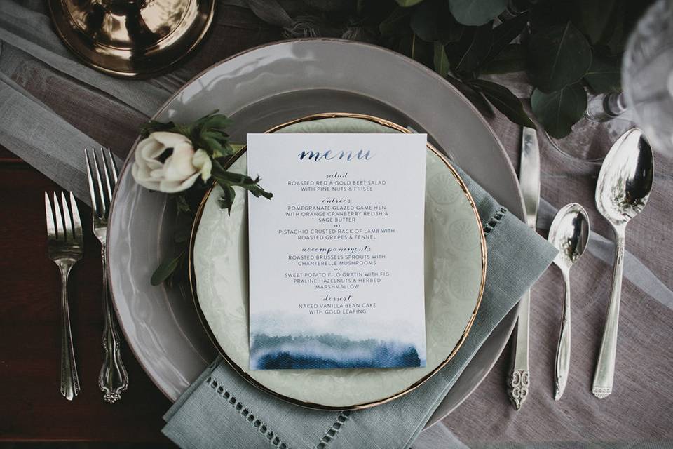 Bridal table place setting