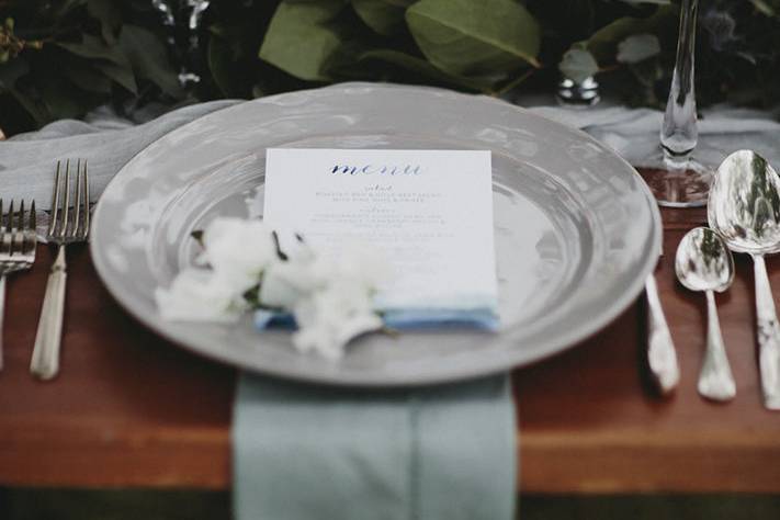 Bridal table place setting