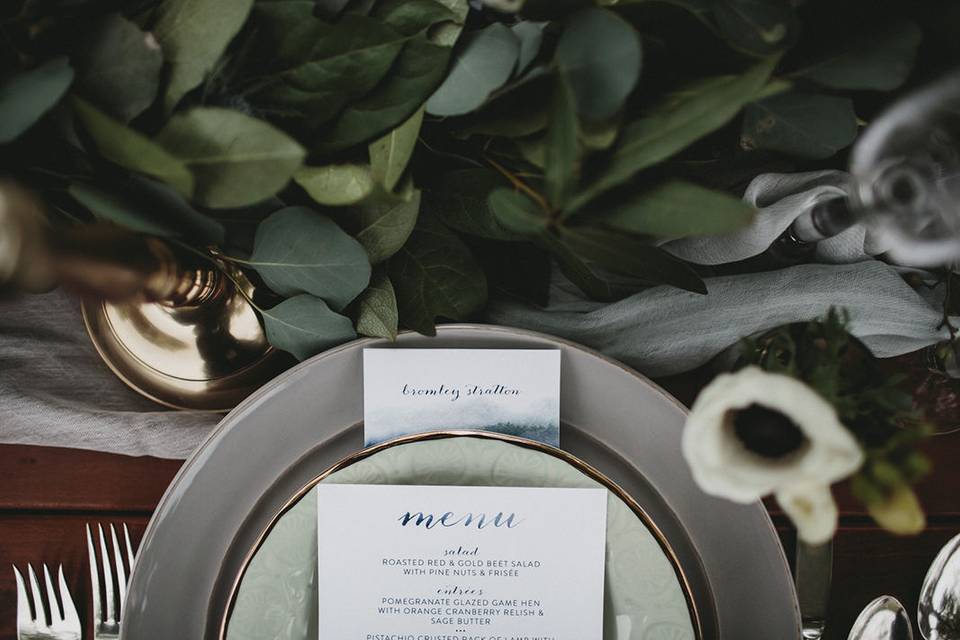 Bridal table place setting