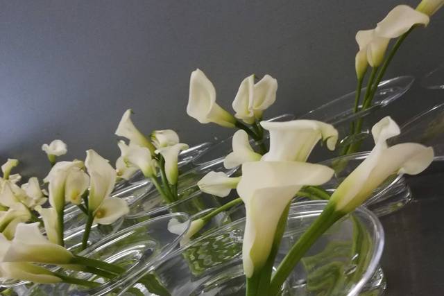 Top Hat vase w/ Calla Lilies
