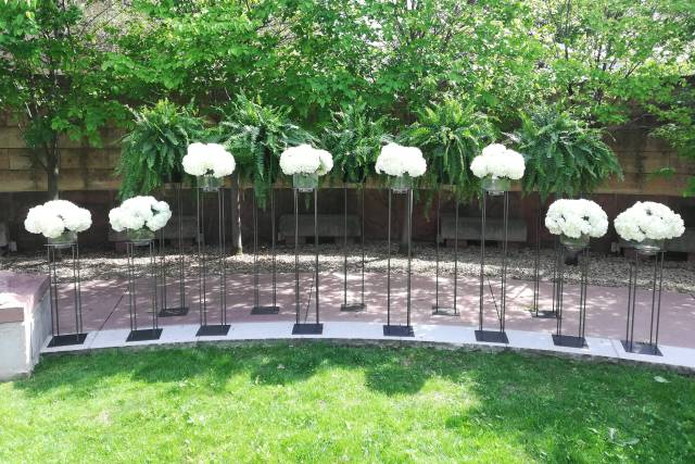 Hydrangeas on stands
