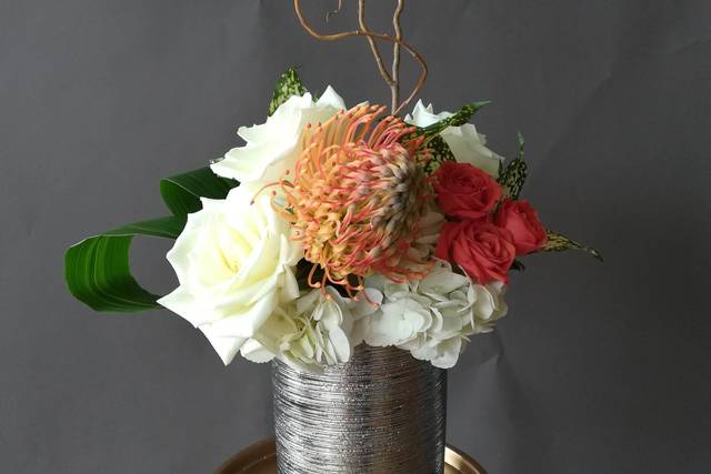 Protea and roses