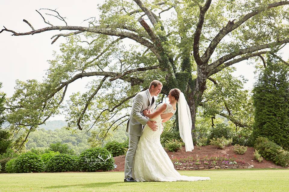 Outdoor wedding setup