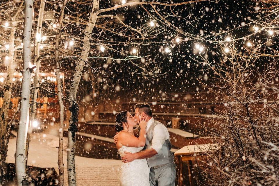 Snowy night at Wild Basin