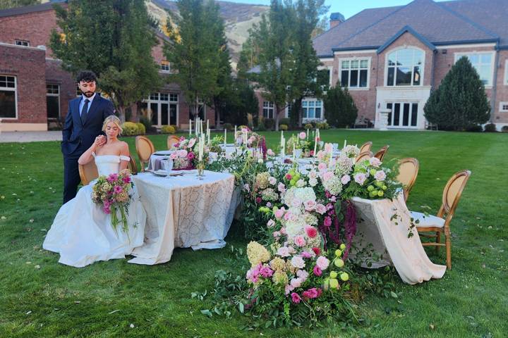Bride and Groom at Head Table