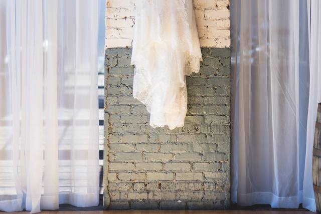 Wedding dress hanging