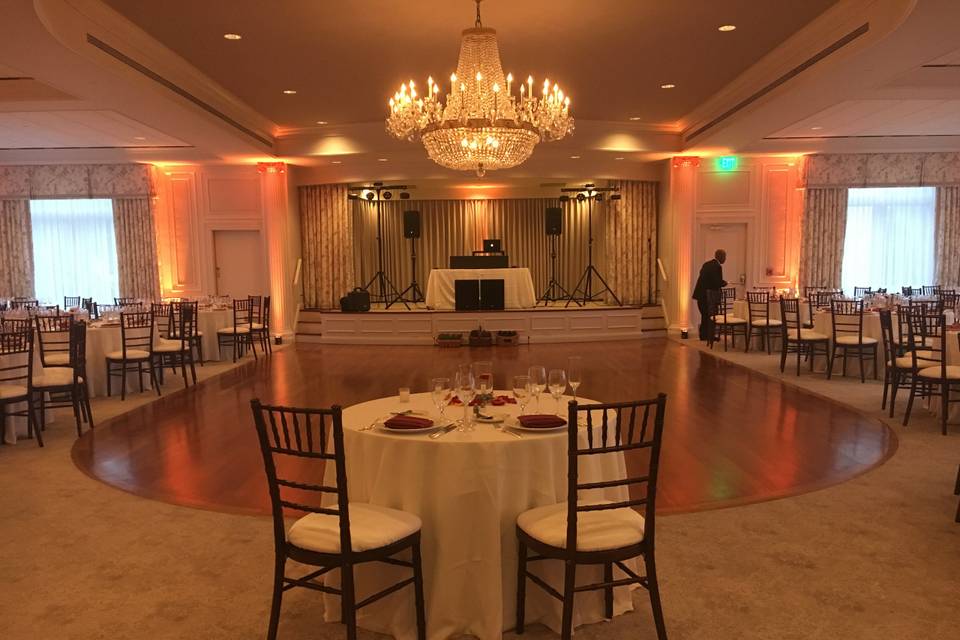 Reception with lighting