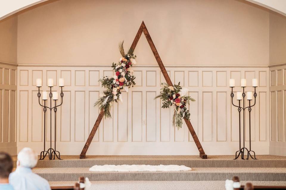 Triangular Arch with Candles