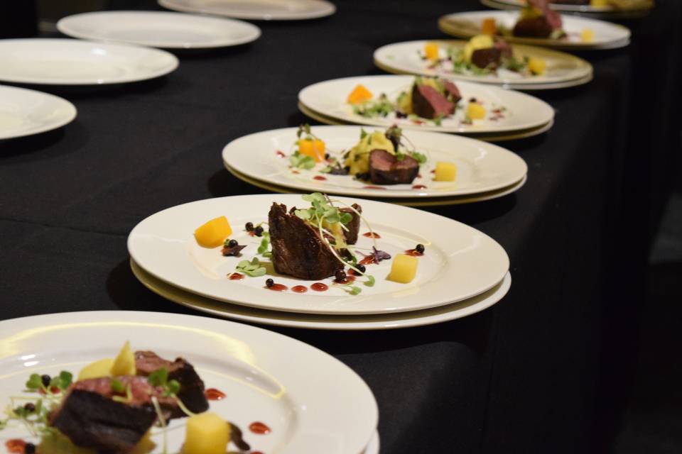 Venison plated wine dinner