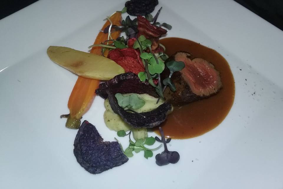 Venison plate wine dinner