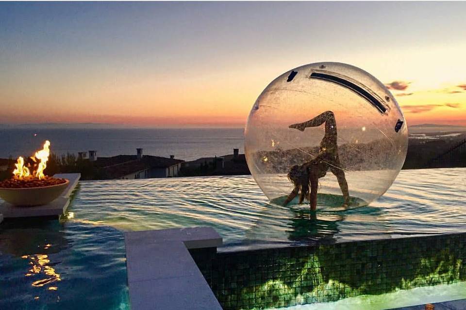 Gorgeous water sphere acrobat