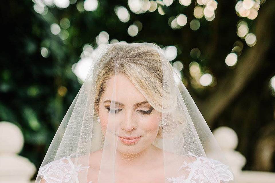 Bridal with bridal bouquet