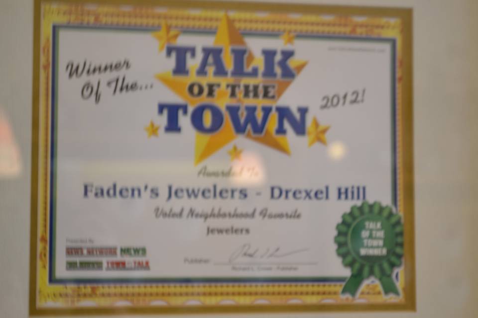 Faden's Jewelers of Drexel Hill, PA