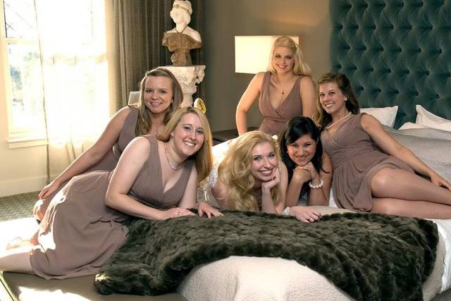 The bride with her bridesmaids