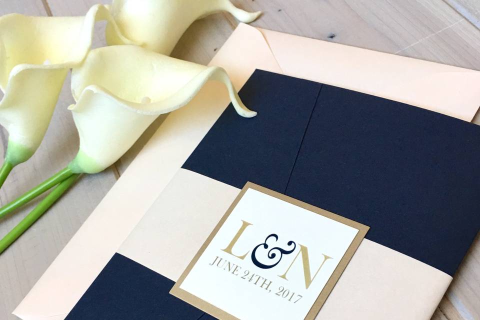 Navy, Blush and Gold Wedding