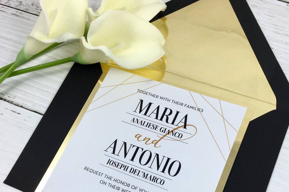 Black and Gold Foil Art Deco