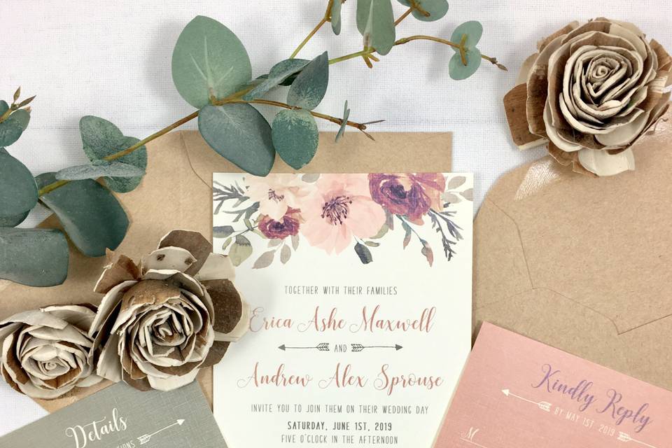 Rose, Blush and Olive Floral