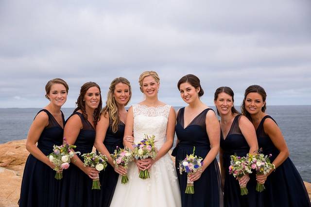 The bride and bridesmaids