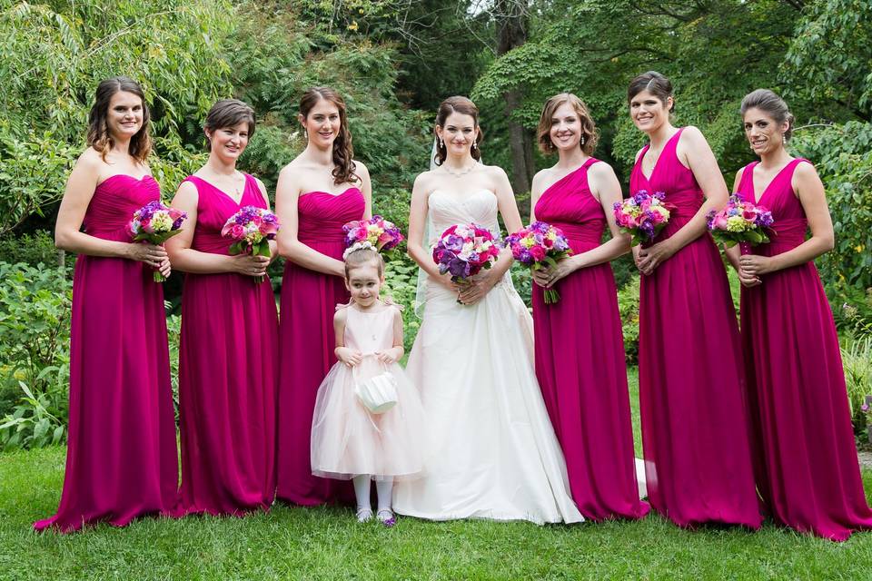 The bride and bridesmaids