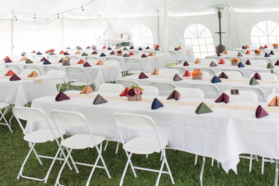 Tented reception space