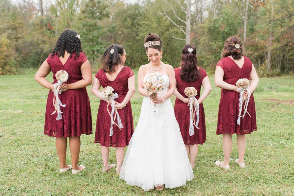 Just a bride and her girls