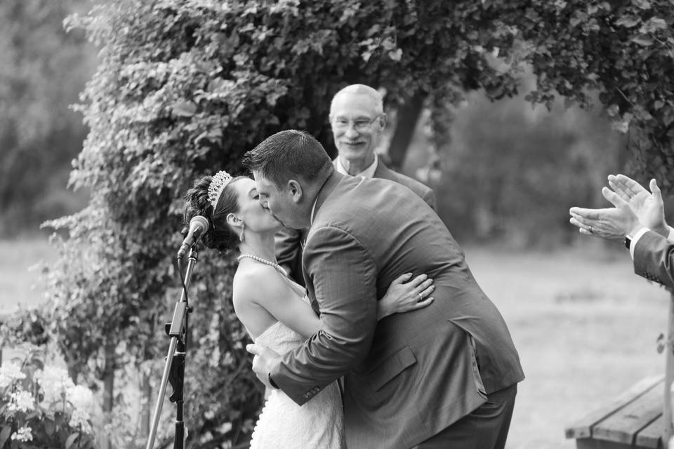 Posing with the bride and her sister