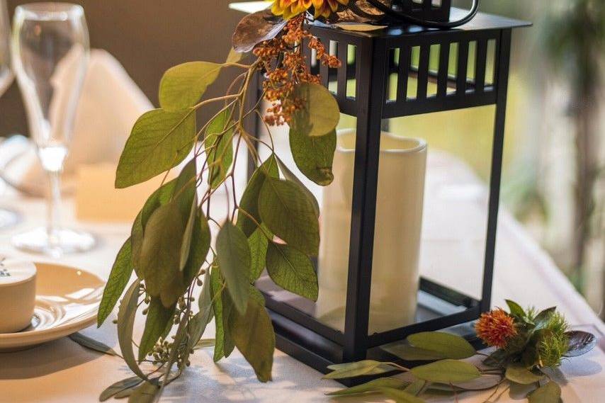 A lantern centerpiece