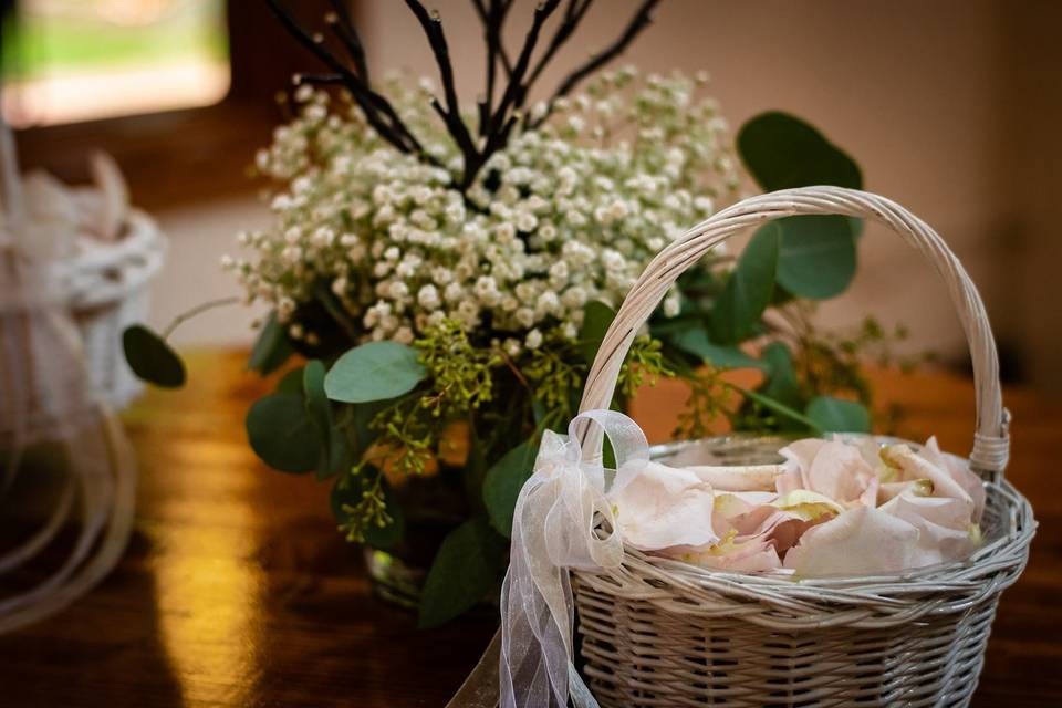 Flower petal basket