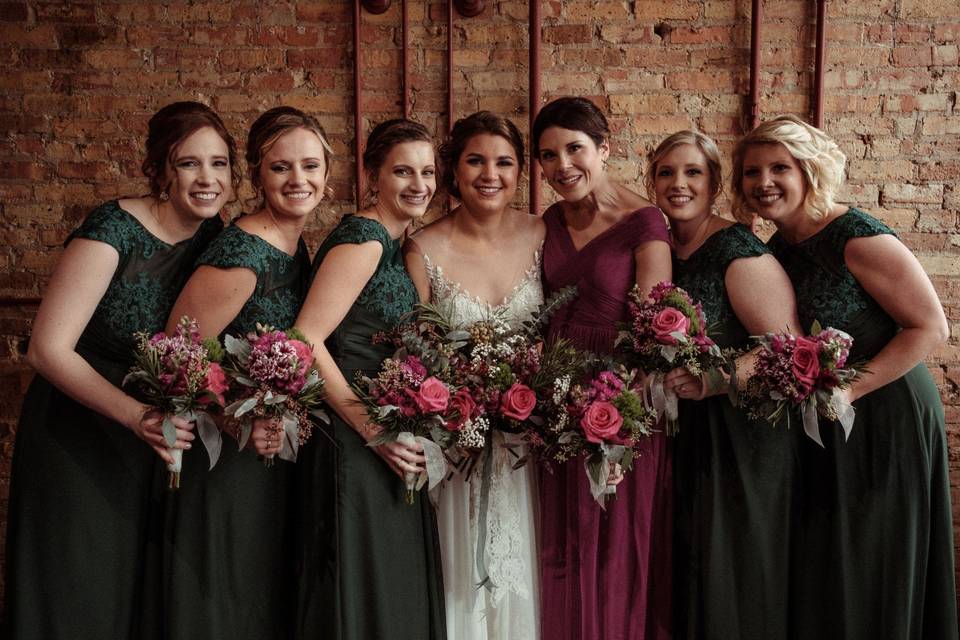 Bridal party bouquets