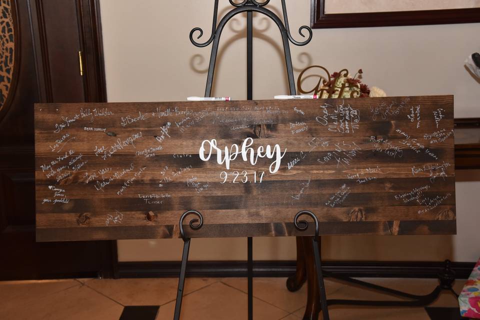 Guest book sign