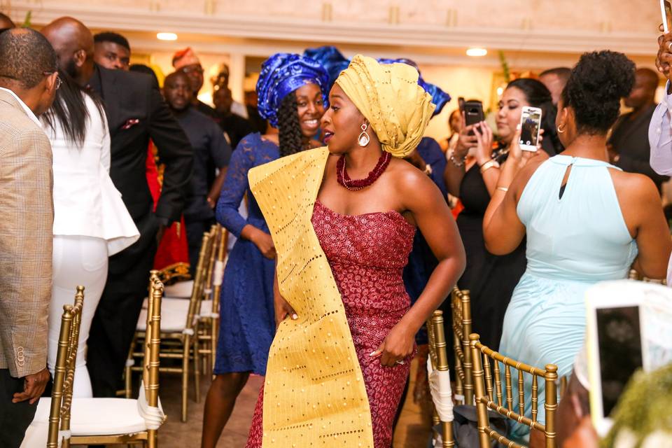 Bride's traditional entrance