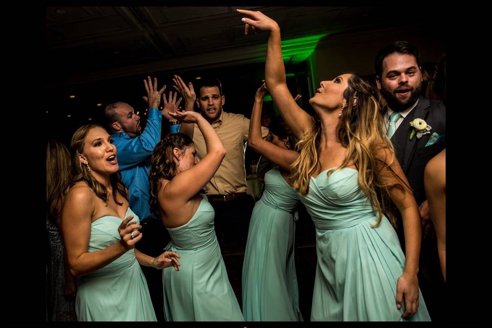 Bridesmaids dancing