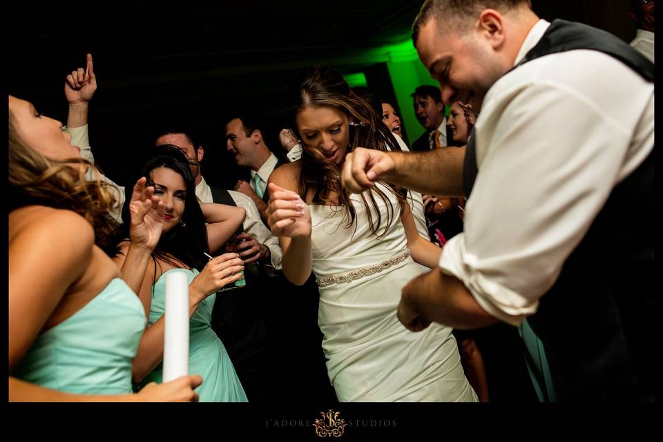 Bride partying with loved ones