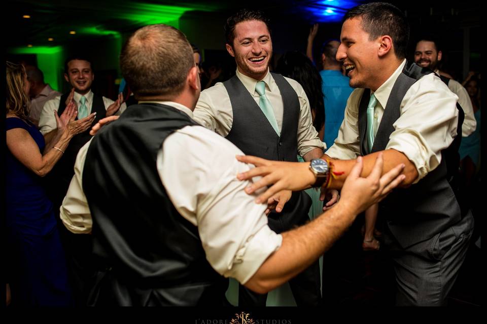 Dancing with groomsmen