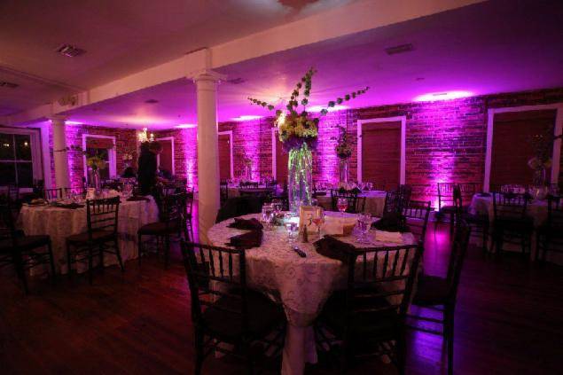 Uplighting at reception venue