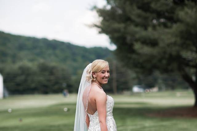 Bride on Lawn Space