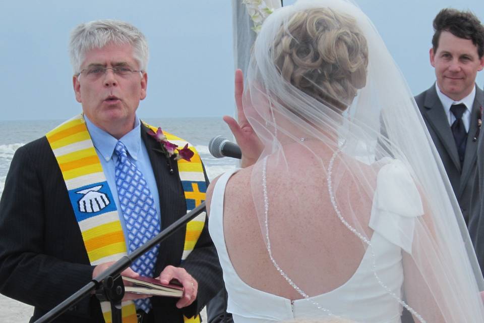 Jen and Ron's wedding on the beach at Ocean City, NJ in 2012