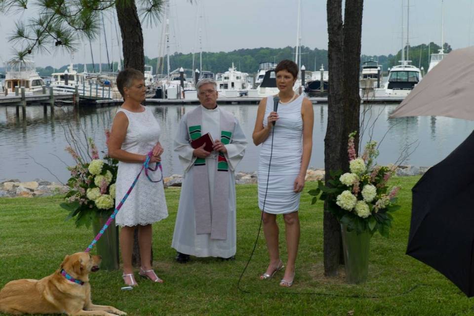 Officiating Susan & Karen's wedding in Maryland