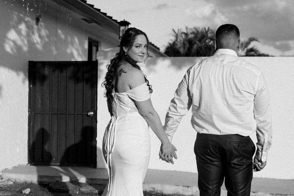 Couple Walking (B&W)
