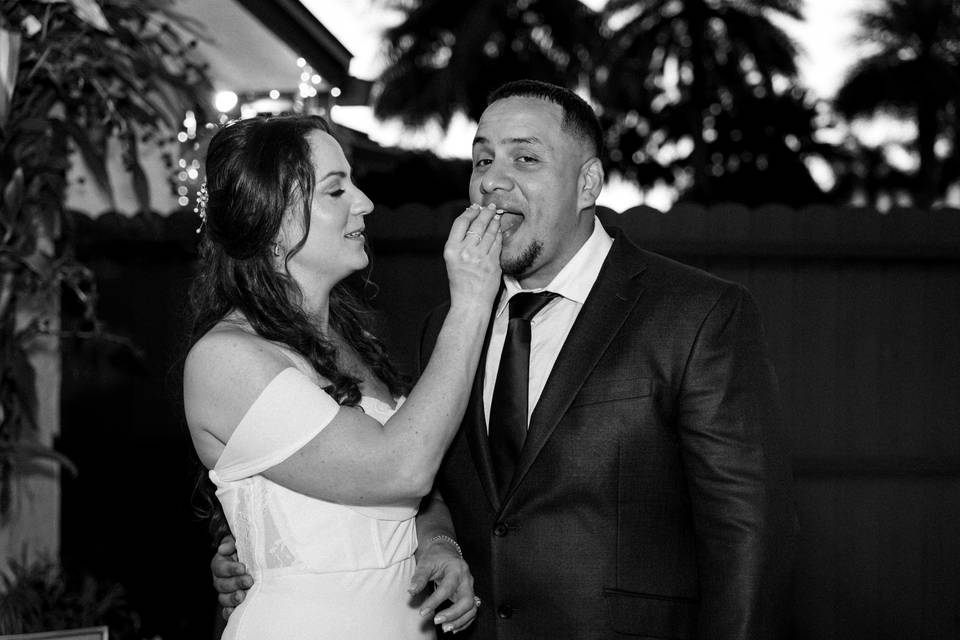 Fun Cake Cutting Moment