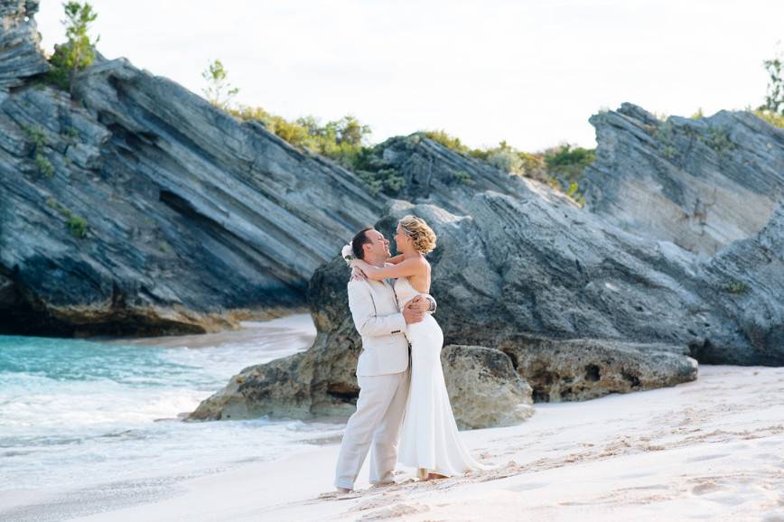Stonehole beach bermuda destination wedding