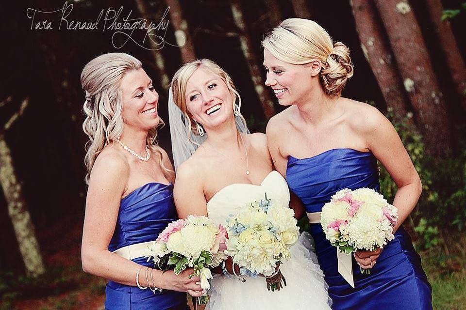 Bride and bridesmaids