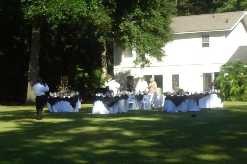 Outdoor wedding reception