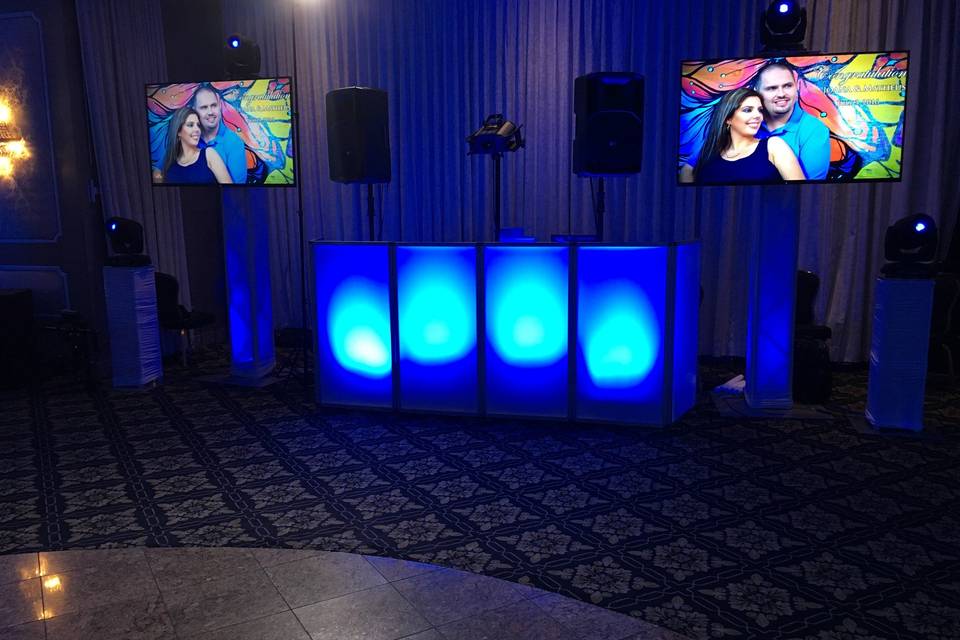 DJ booth setup