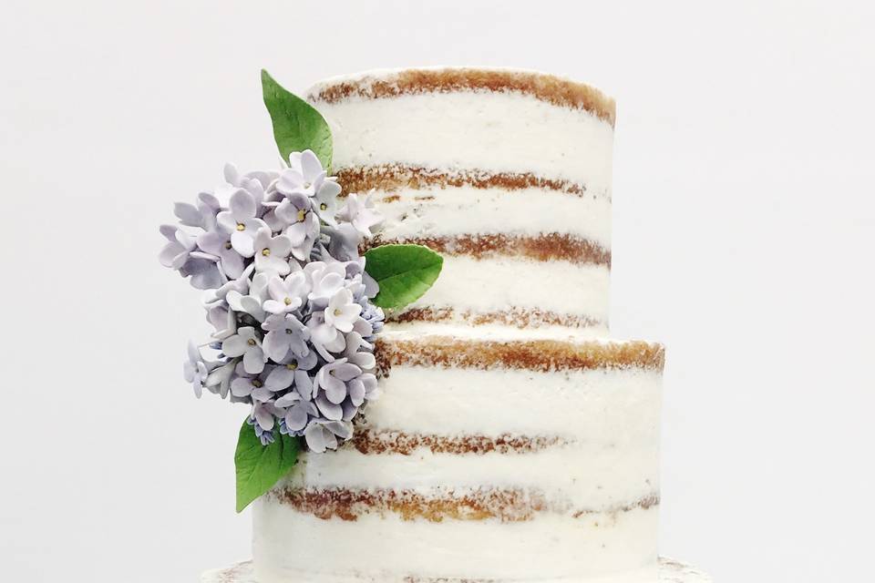 Semi-naked wedding cake