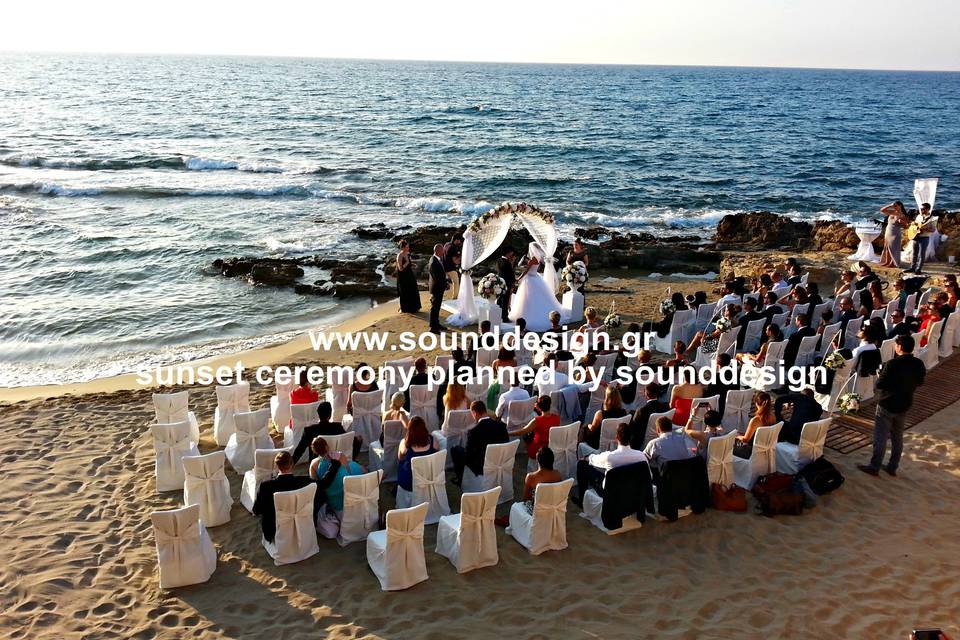 Wedding ceremony on the beach, Greece crete island,powered by www.sounddesign.gr