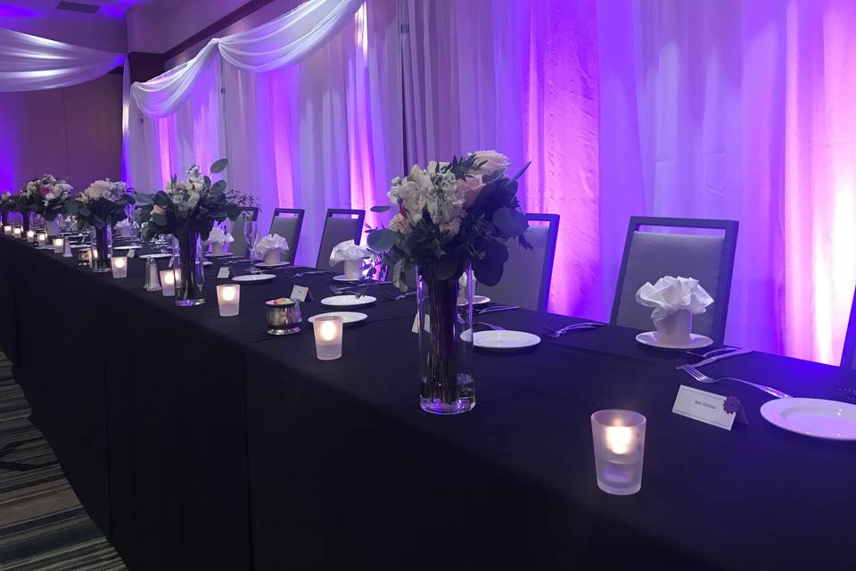 Head Table with Uplighting